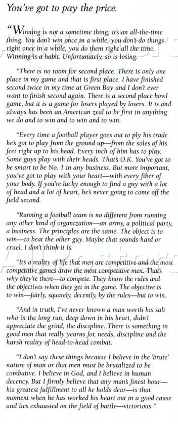 Vince Lombardi What it Takes to be Number One