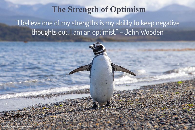  “I believe one of my strengths is my ability to keep negative thoughts out. I am an optimist.” ~ John Wooden